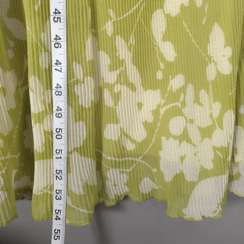 ABERCROMBIE & FITCH Women's Maxi Dress Halter XL Floral Green White Pleated